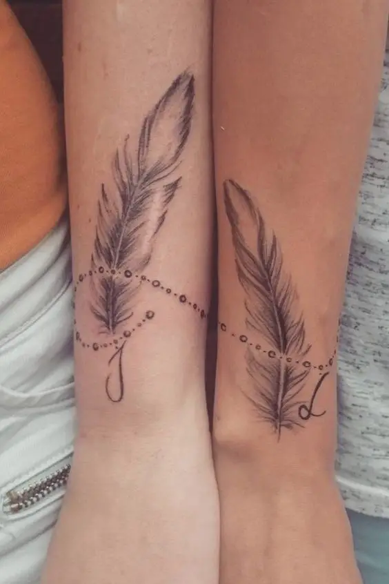 Feather Couple Tattoo