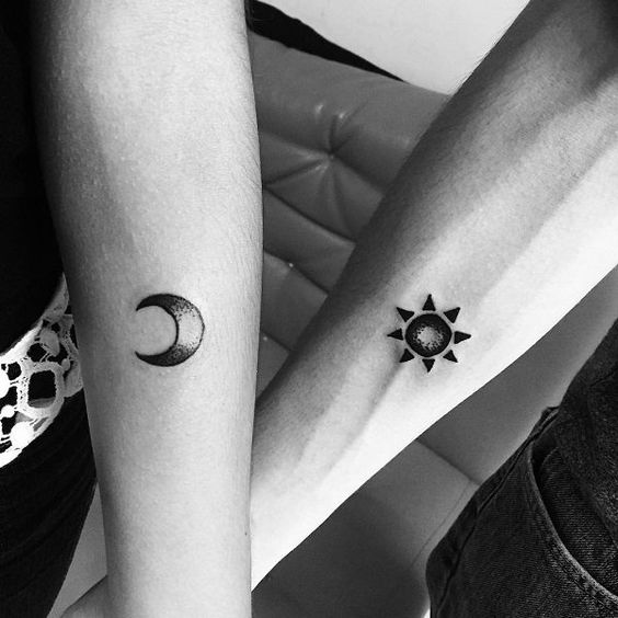 Sun and Moon Couple Tattoo