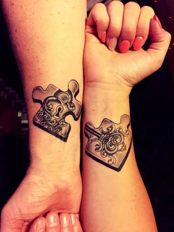 Puzzle Pieces Couple Tattoo