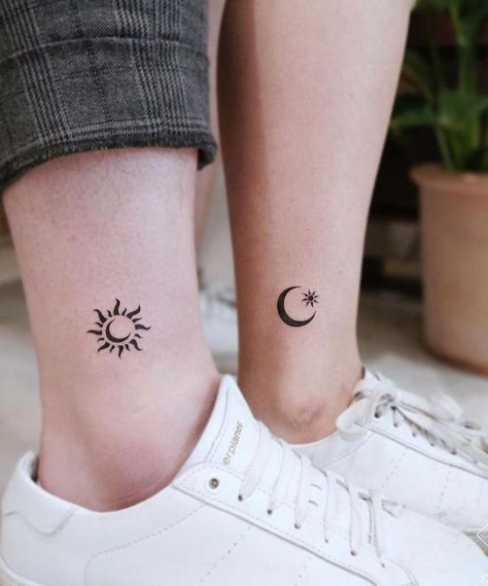 Sun and Moon Couple Tattoo