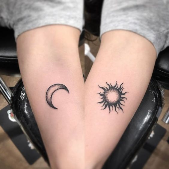 Sun and Moon Couple Tattoo