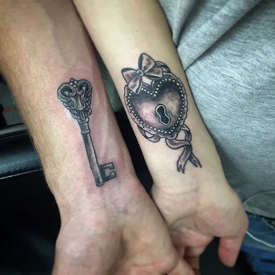 Lock and Key Couple Tattoo