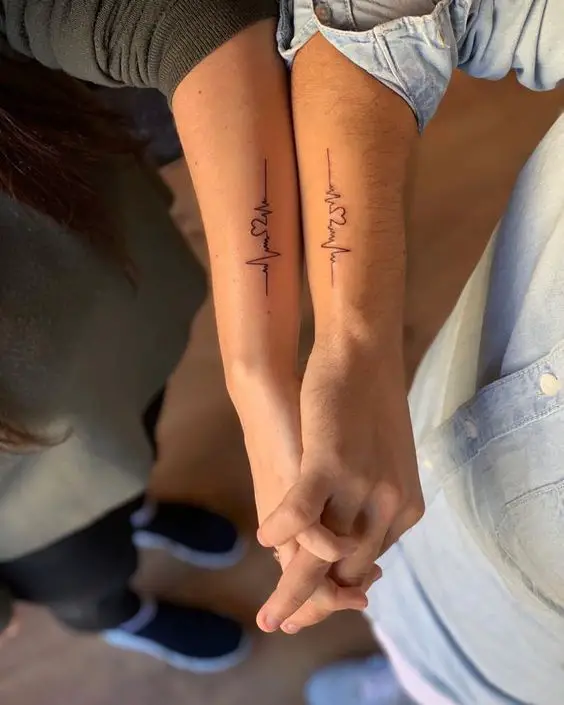 Heartbeat Couple Tattoo