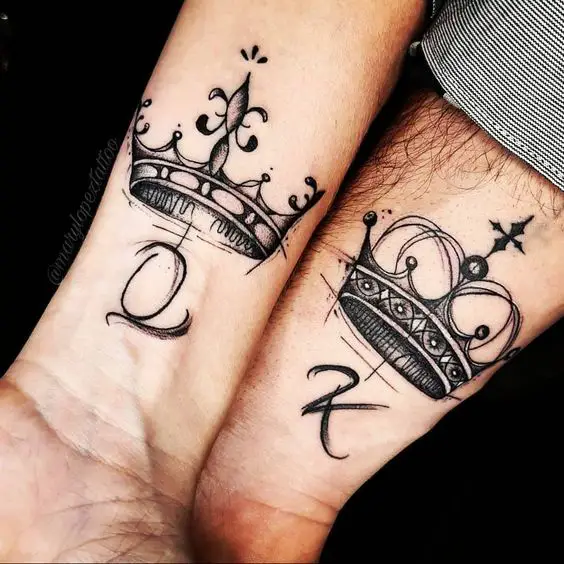 King and Queen Couple Tattoo